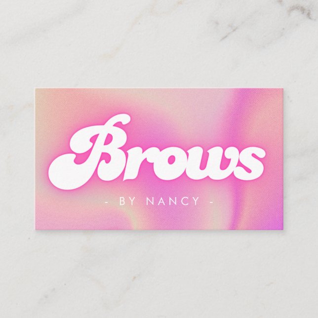 Tarjeta De Visita Brows Groovy Retro Pink (Anverso)