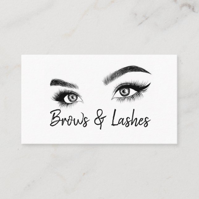 Tarjeta De Visita Brows & Lashes Microblandos, Extensiones Eyelash (Anverso)
