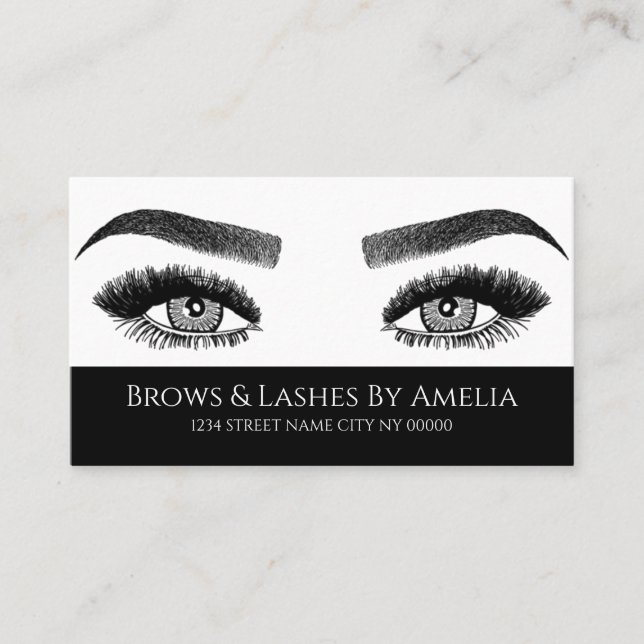 Tarjeta De Visita Brows & Lashes Microblandos, Extensiones Eyelash (Anverso)