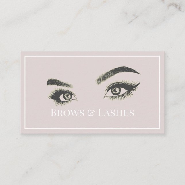 Tarjeta De Visita Brows & Lashes Microblandos, Extensiones Eyelash (Anverso)