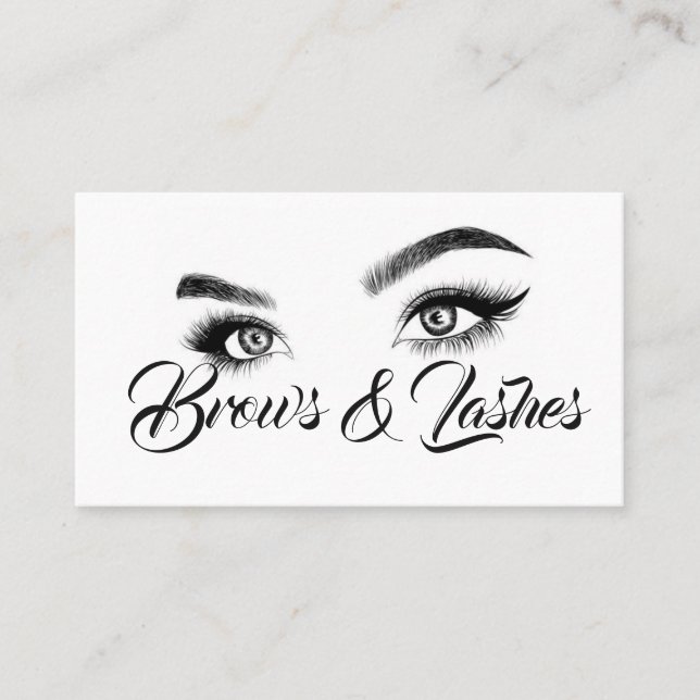 Tarjeta De Visita Brows & Lashes Microblandos, Extensiones Eyelash (Anverso)