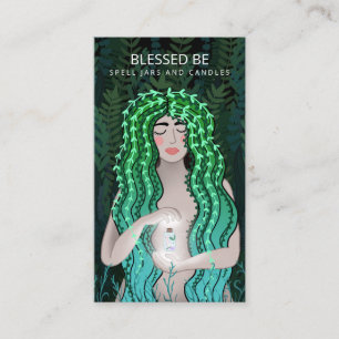 Tarjeta De Visita Bruja verde