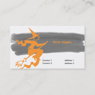Tarjeta De Visita bruja voladora aterradora nº2