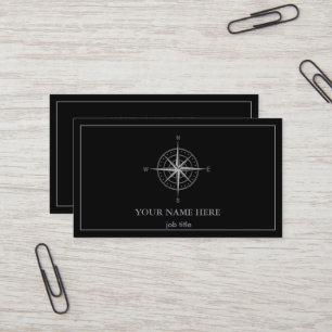 Tarjeta De Visita Brújula Náutica Elegante