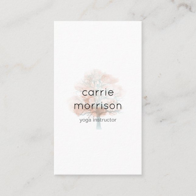 tarjeta de visita brumosa del árbol (Anverso)