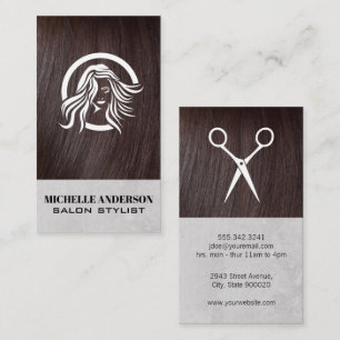 Tarjeta De Visita Brunette Hair   Hair Stylist   Salón