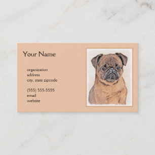 Tarjeta De Visita Bruselas Griffon Smooth Painting Original Dog Art
