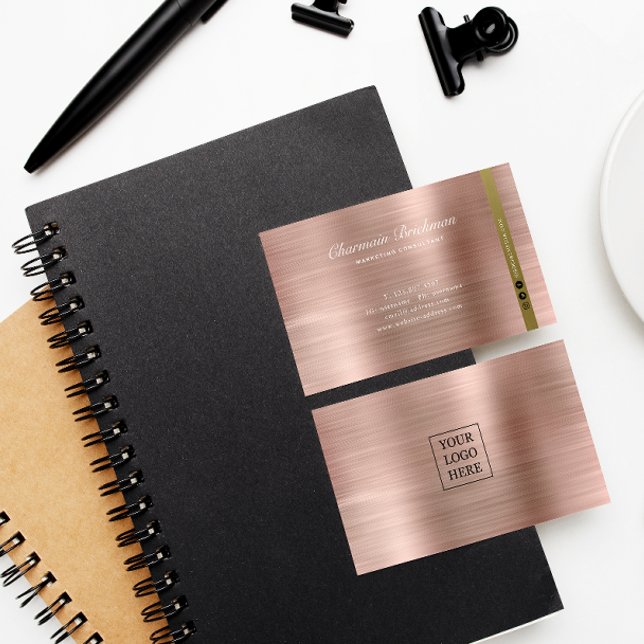 Tarjeta De Visita Brush Metallic Rosa Gold (Subido por el creador)