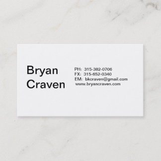 Tarjeta De Visita Bryan Craven