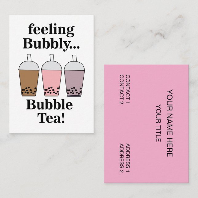 Tarjeta De Visita Bubble Tea Drink Cafe (Anverso / Reverso)