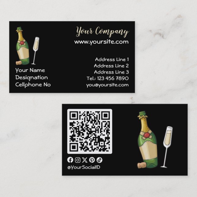 Tarjeta De Visita Bubbly (Anverso / Reverso)