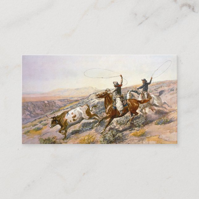 Tarjeta De Visita Buccaroos 1902 Charles Marion Russell (Anverso)