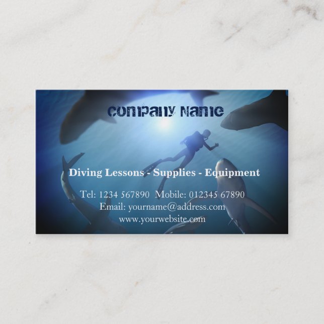Tarjeta De Visita Buceo con escafandra (Anverso)