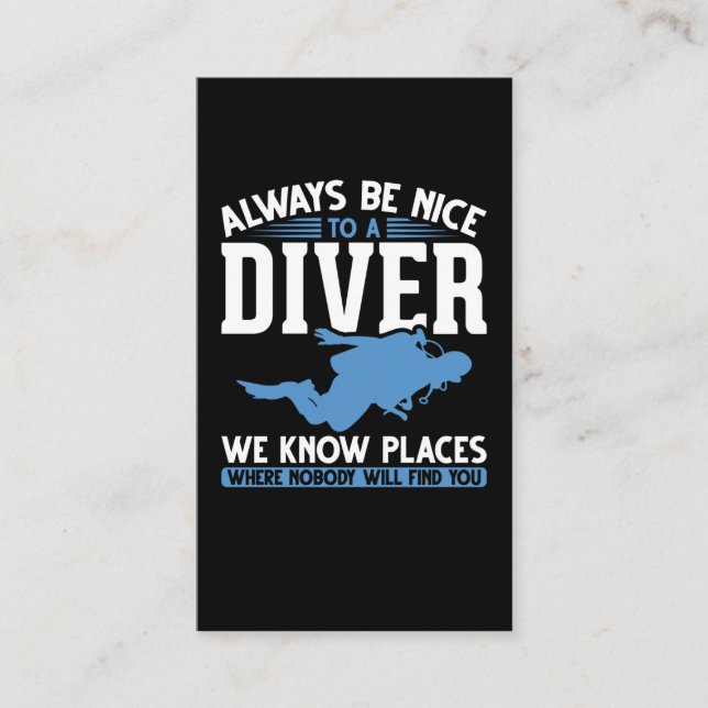 Tarjeta De Visita Buceo divertido Scuba (Anverso)
