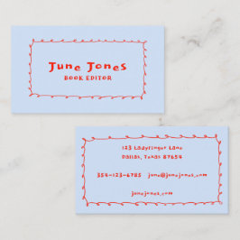 Tarjeta De Visita Bucles de lápiz de grifo Doodle hecho a mano