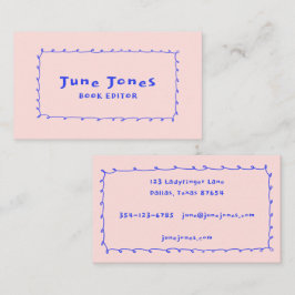 Tarjeta De Visita Bucles de lápiz de grifo Doodle hecho a mano