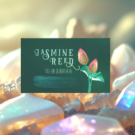 Tarjeta De Visita Bud rosa de flores de Lotus para terapeutas de mas