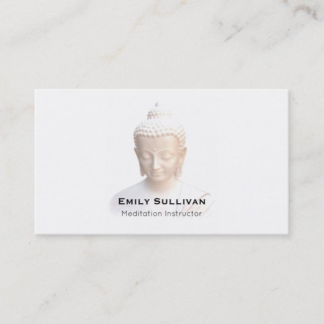 Tarjeta De Visita Buda en blanco | Serene Meditativo Y Tranquilo (Anverso)