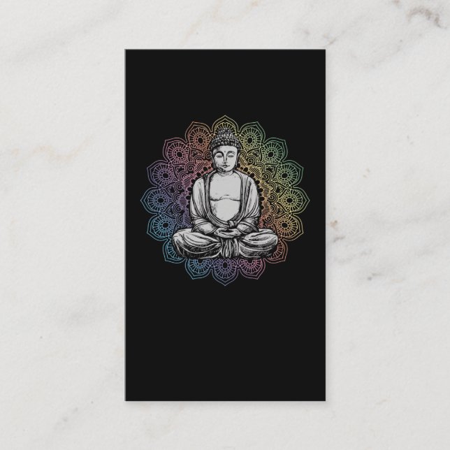 Tarjeta De Visita Buda Mandala Yoga Budismo espiritual (Anverso)