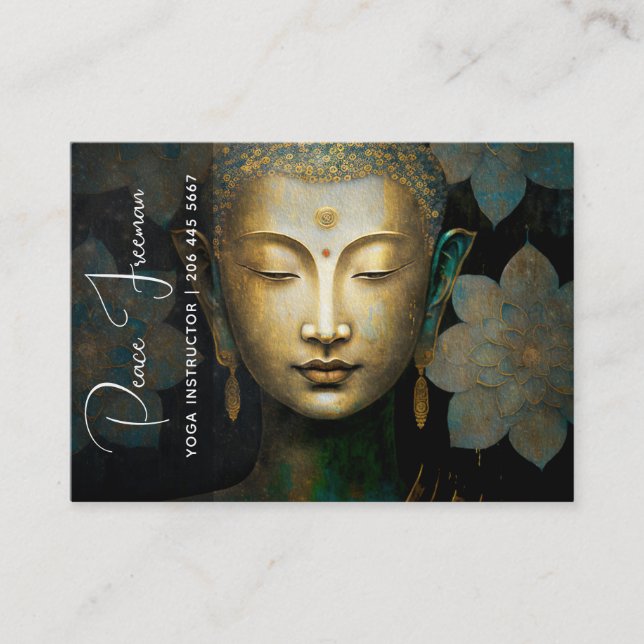 Tarjeta De Visita Buda, meditación espiritual (Anverso)