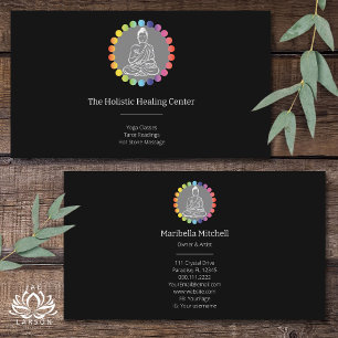 Tarjeta De Visita Buda Rainbow Chakras Yoga espiritual metafísico