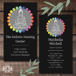 Tarjeta De Visita Buddha Chakras Lluvia Espiritual Metafísico Yoga