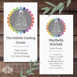 Tarjeta De Visita Buddha Chakras Lluvia Espiritual Metafísico Yoga