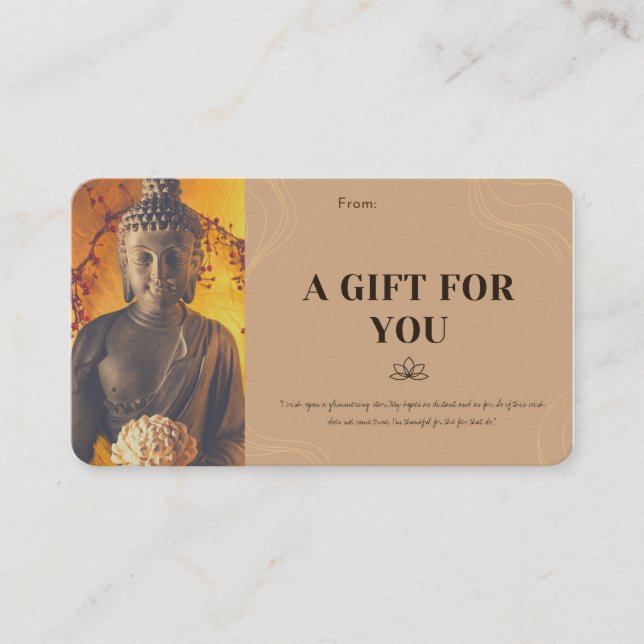 Tarjeta De Visita Buddha cita un regalo para ti (Anverso)