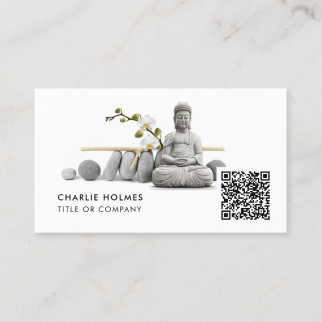 Tarjeta de visita BUDDHA Meditación y Yoga | Códig (Anverso)