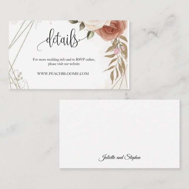 Tarjeta De Visita Budget Purple Florals Bridgerton Bridal Shower (Anverso / Reverso)