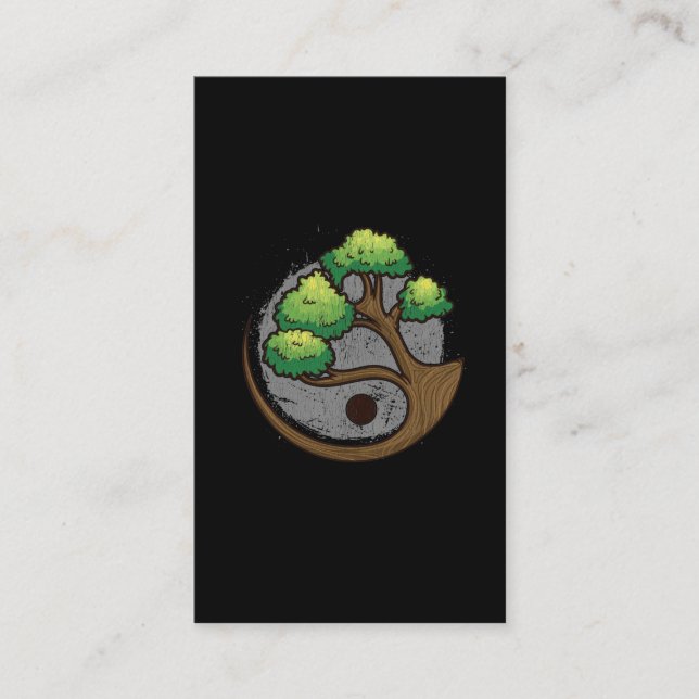 Tarjeta De Visita Budismo de arte japonés Bonsai Yin Yang Zen (Anverso)