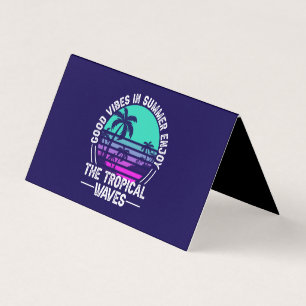 Tarjeta De Visita Buenas Vibraciones Plantilla Personalizada Verano