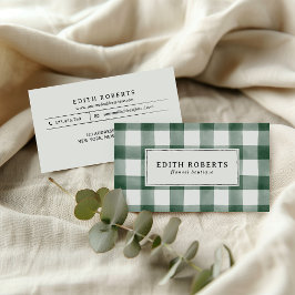 Tarjeta De Visita Búfalo de color verde oscuro moderno con sabor rús