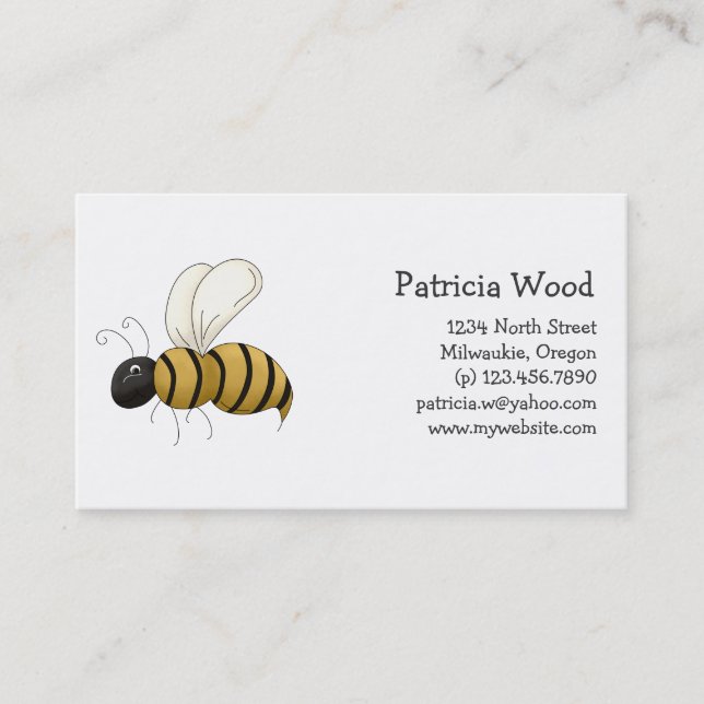 Tarjeta De Visita Buggin usted · Abeja (Anverso)