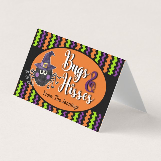 Tarjeta De Visita Bugs And Hisses Halloween Trata A Bag Topper (Anverso)