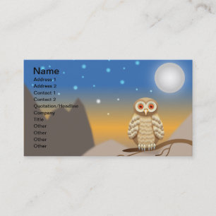 Tarjeta De Visita Búho agradable