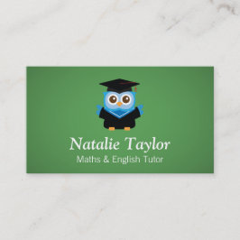 Tarjeta De Visita Búho de Graduación Azul, Tutor Personal o Maestro
