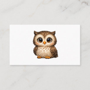 Tarjeta De Visita Búho Lindo Esponjoso Ojos Grandes Arte Digital Car