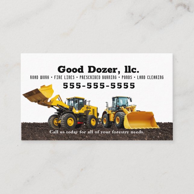 Tarjeta De Visita Bull Dozer Business Card  (Anverso)