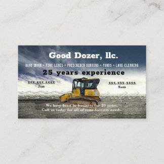 Tarjeta De Visita Bull Dozer Business Card