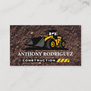 Tarjeta De Visita Bull Dozer Construcción Suelo
