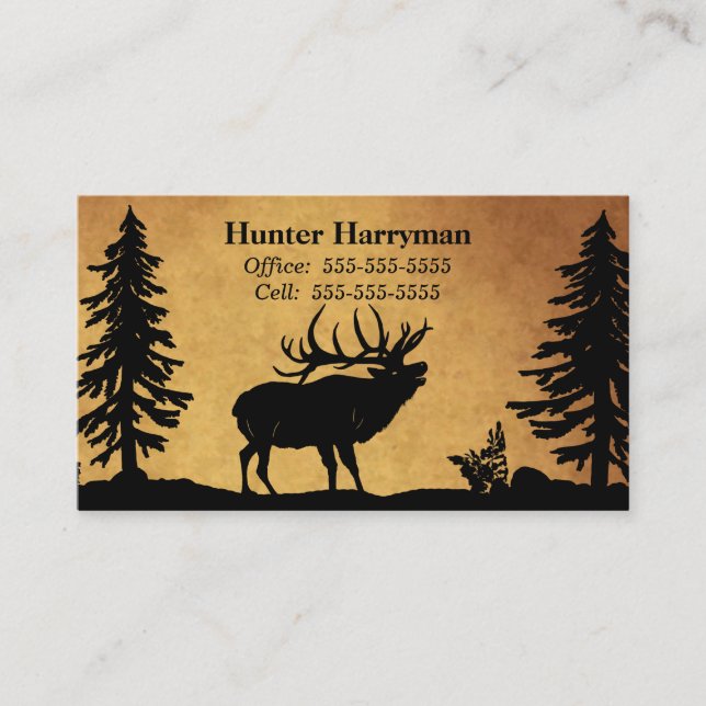 Tarjeta De Visita Bull Elk Hunter Outfitters Profesional (Anverso)
