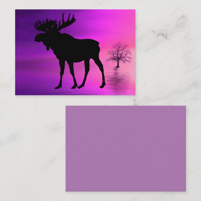 Tarjeta De Visita Bull Moose Silhouette (Anverso / Reverso)