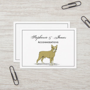 Tarjeta De Visita Bulldog francés con estilo de época C