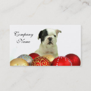 Tarjeta De Visita Bulldog francés del navidad