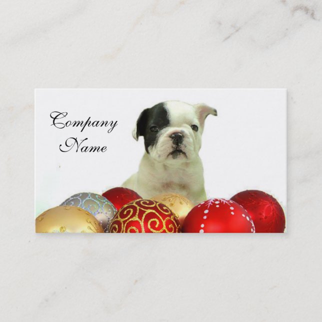 Tarjeta De Visita Bulldog francés del navidad (Anverso)