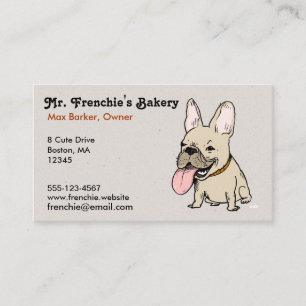Tarjeta De Visita Bulldog Francés Divertido con Lengua Enorme Colgan