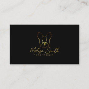 Tarjeta De Visita Bulldog francés en color oro
