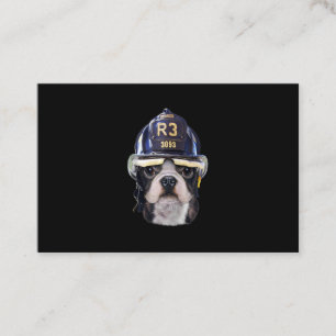 Tarjeta De Visita Bulldog francés lindo con casco para bomberos
