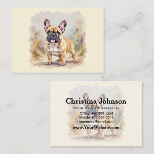 Tarjeta De Visita Bulldog Francés Perro Frenchie Lindo Color Canela